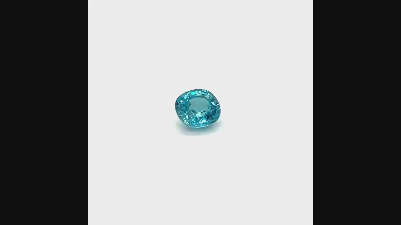 6.14 ct natural blue zircon in cushion cut, vivid color, untreated, VVS clarity