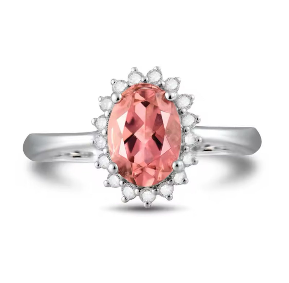 18kt White Gold Diamond 0.82 ct Tourmaline Ring