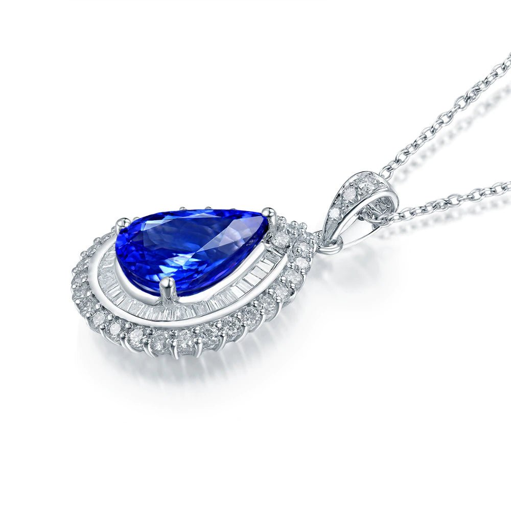 18Kt White Gold Diamond 4.26 ct Tanzanite Pendant