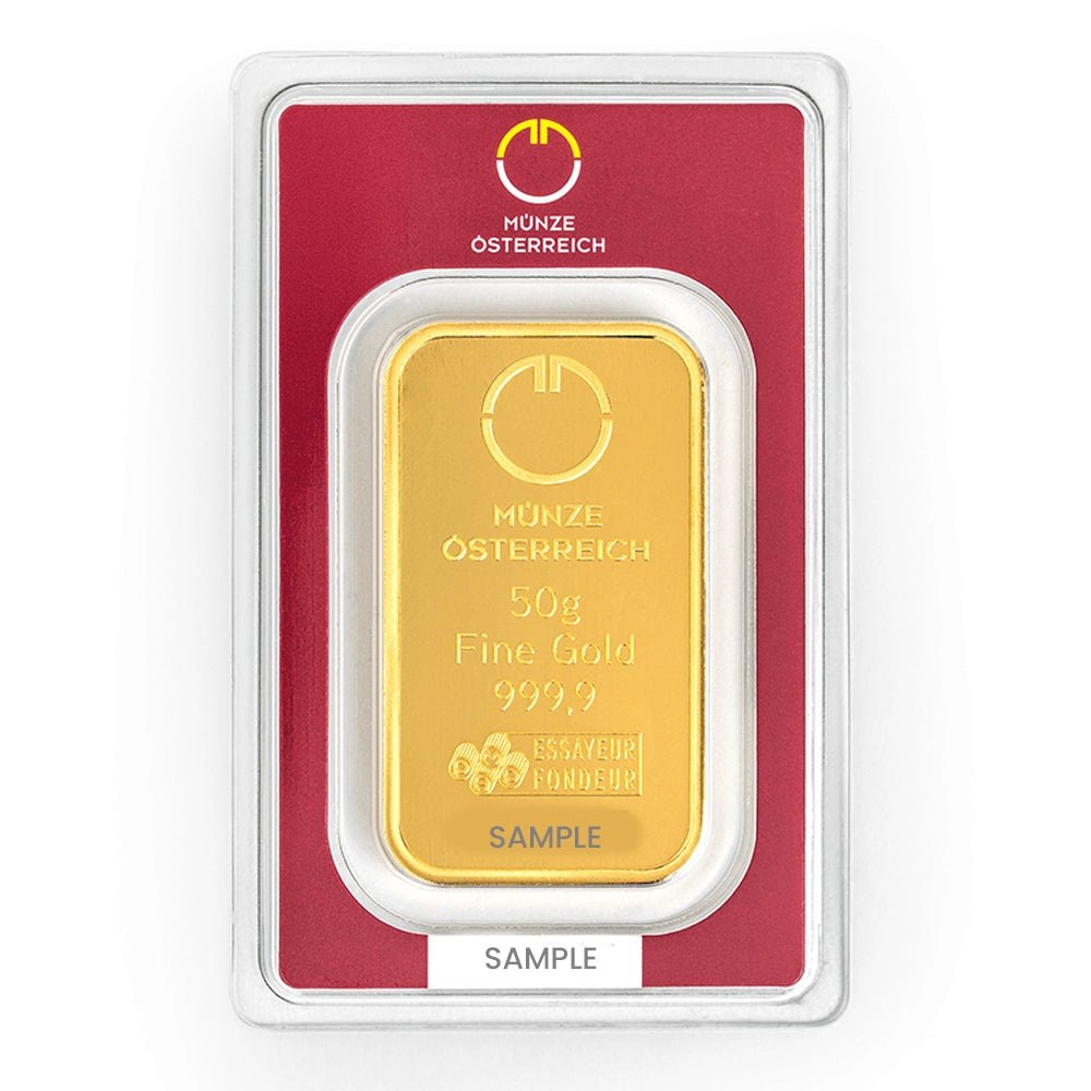 50 g Investment Gold Bar Münze Österreich