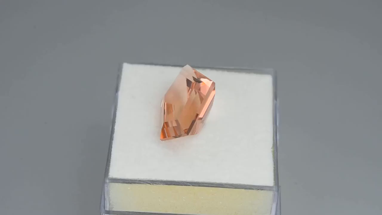 Natural champagne-pink tourmaline, 5.70 carats, fancy kite cut, untreated, from Namibia