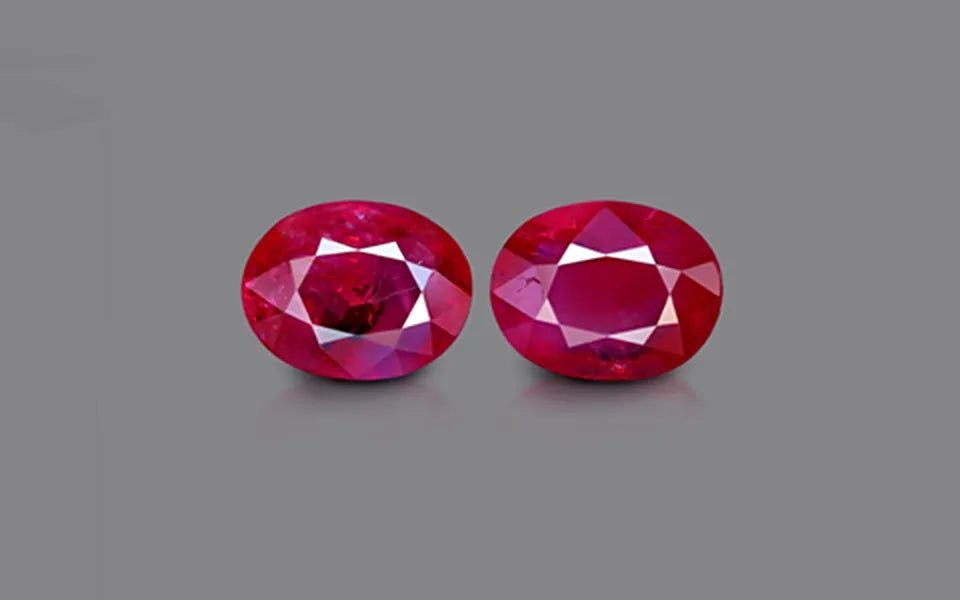 Burma Ruby Matched Pair - 6.63 ct