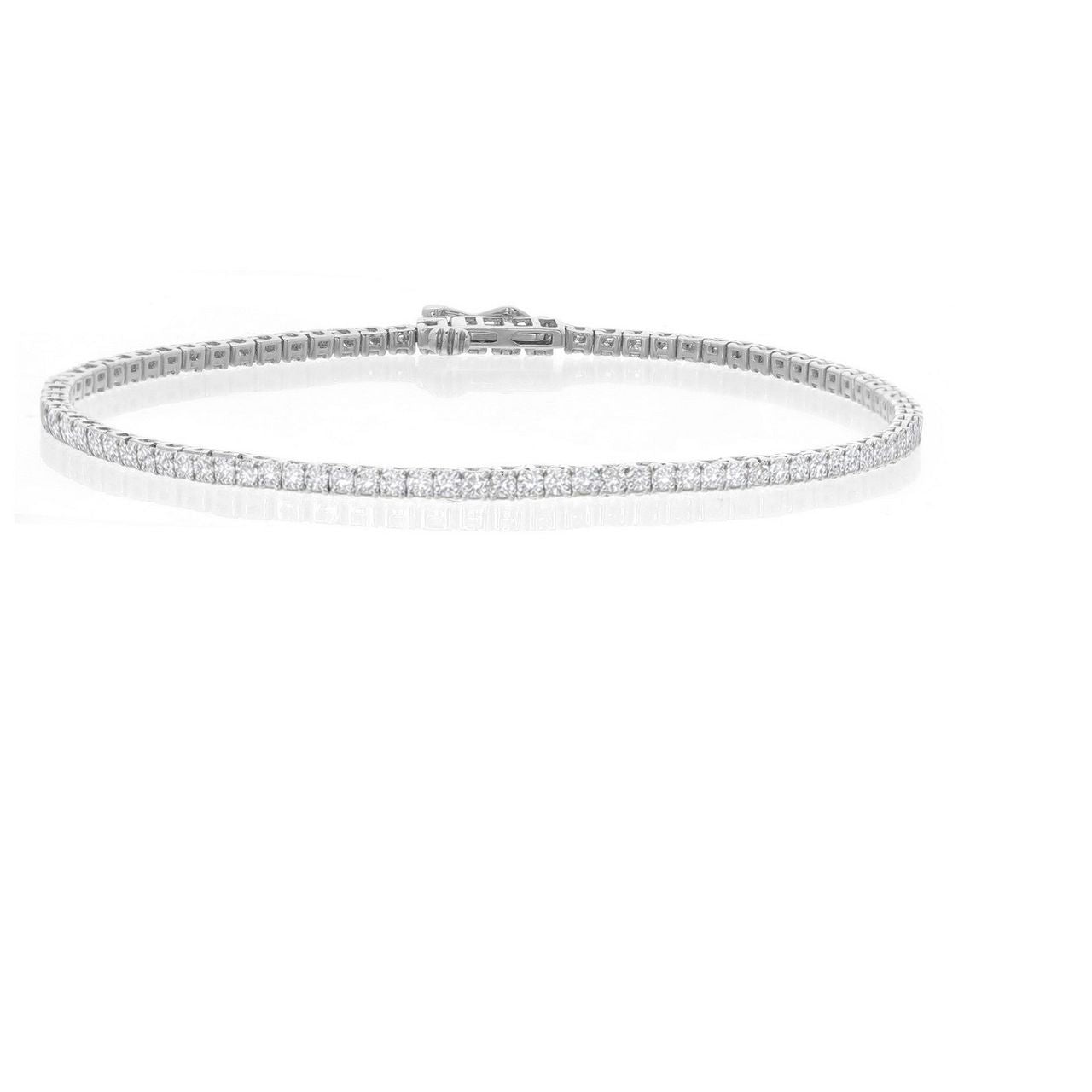 Diamond Tennis Bracelet 1.02 ct – Round Cut, 18K White Gold