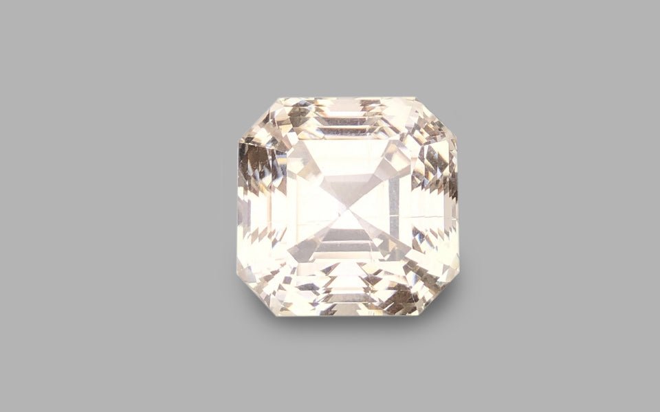 Kunzite 47.50 ct – Peach Pink, Asscher Cut, Untreated