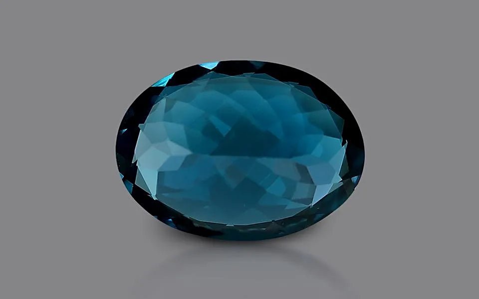 Natural Blue Topaz 6.12 ct – Greenish Blue, Oval Cut