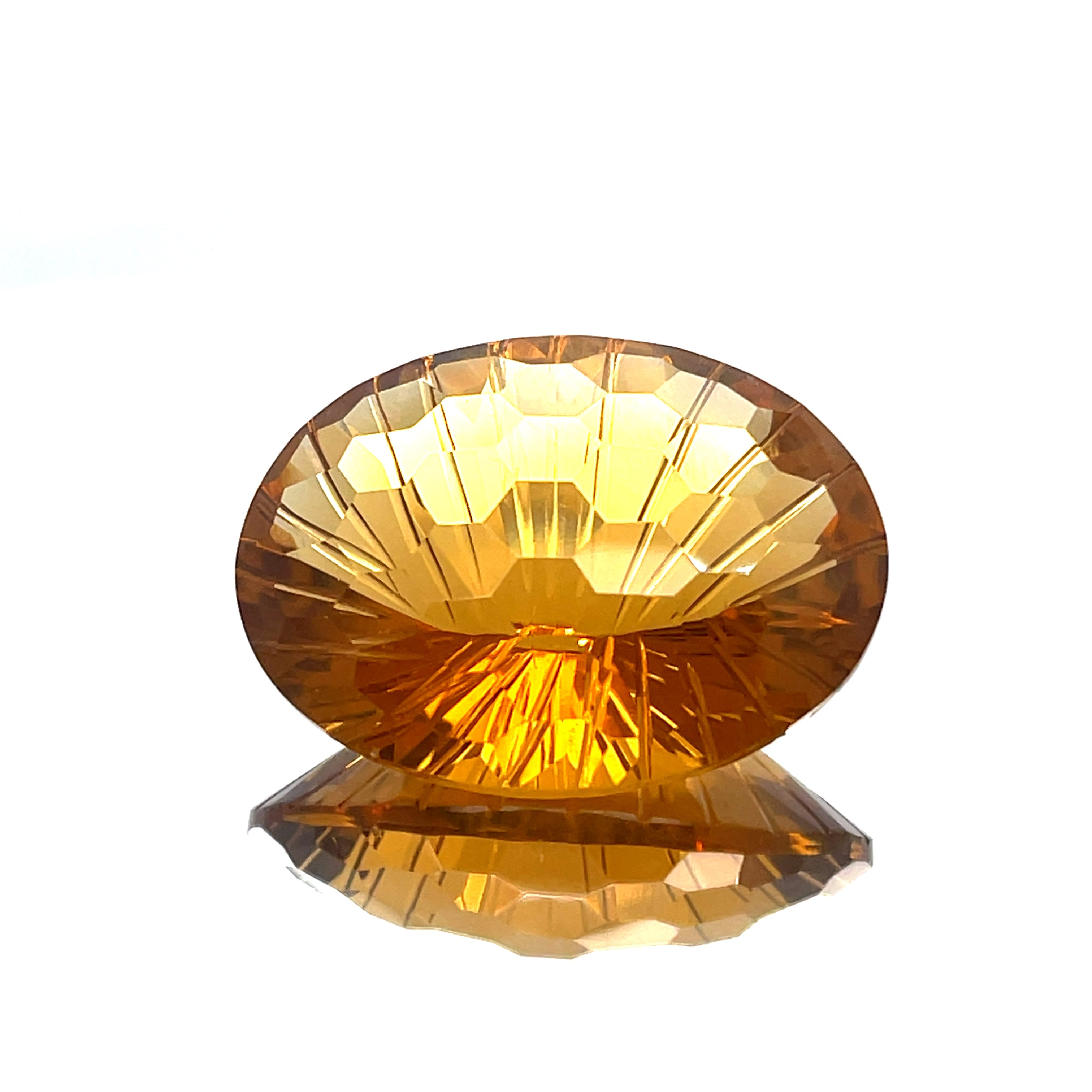 Natural Honey Citrine 51.80 ct – Oval Honeycomb Cut, Untreated