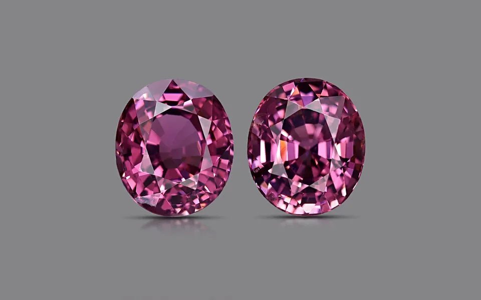 Natural Purple Spinel Pair 6.31 ct – Oval Cut, Untreated, Tanzania