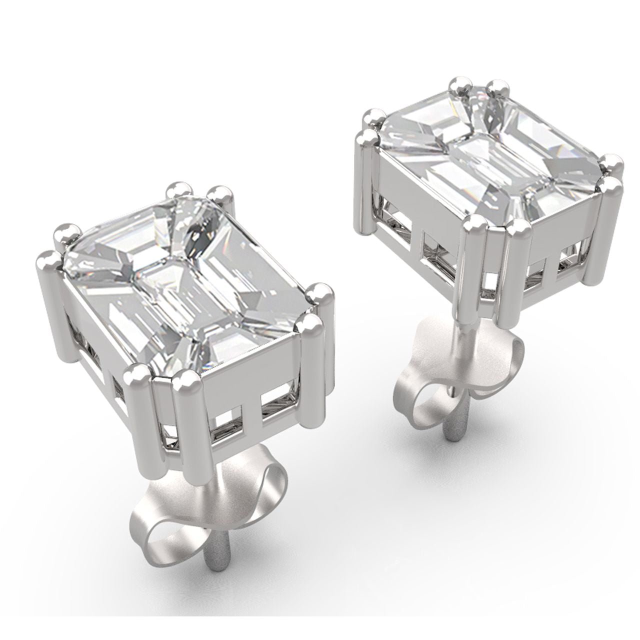 Prong - Set Piecut Diamond Earrings 0.78 ct – 18K White Gold