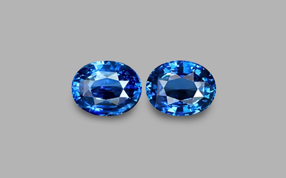 Royal Blue Sapphire pair 6.16 ct