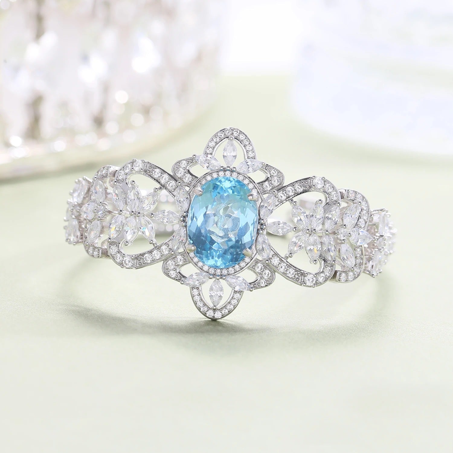 Silver Sky Blue Topaz Bracelet