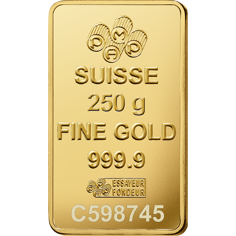 250 g Gold Bar – PAMP Suisse (Lady Fortuna)